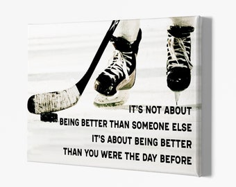 Ice Hockey, Hockey Canvas Wall Art Prints, Sport Inspiration Quote Prints, Wall Hanging, Wall Decor, Hockey Player Gift Ideas