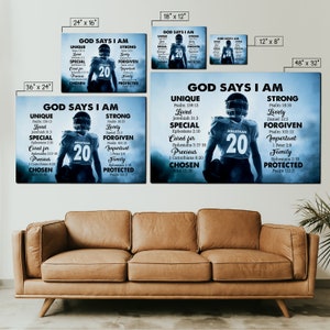 Personalized Gifts, Custom Football Canvas, God Say I Am Canvas, Wall ...