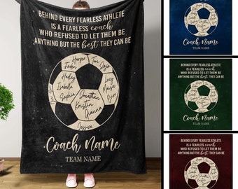 Soccer Blanket, Personalized Blankets And Throws, Soccer Gifts, Soccer Gifts For Boys, Coach Gifts, Soccer Gifts For Team, Mens Gifts