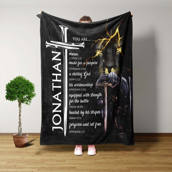 Christian Blanket, Personalized Blankets And Throws, Bible Verse Blanket, Religious Gifts For Men, Christmas Gifts For Men, Kids Gifts