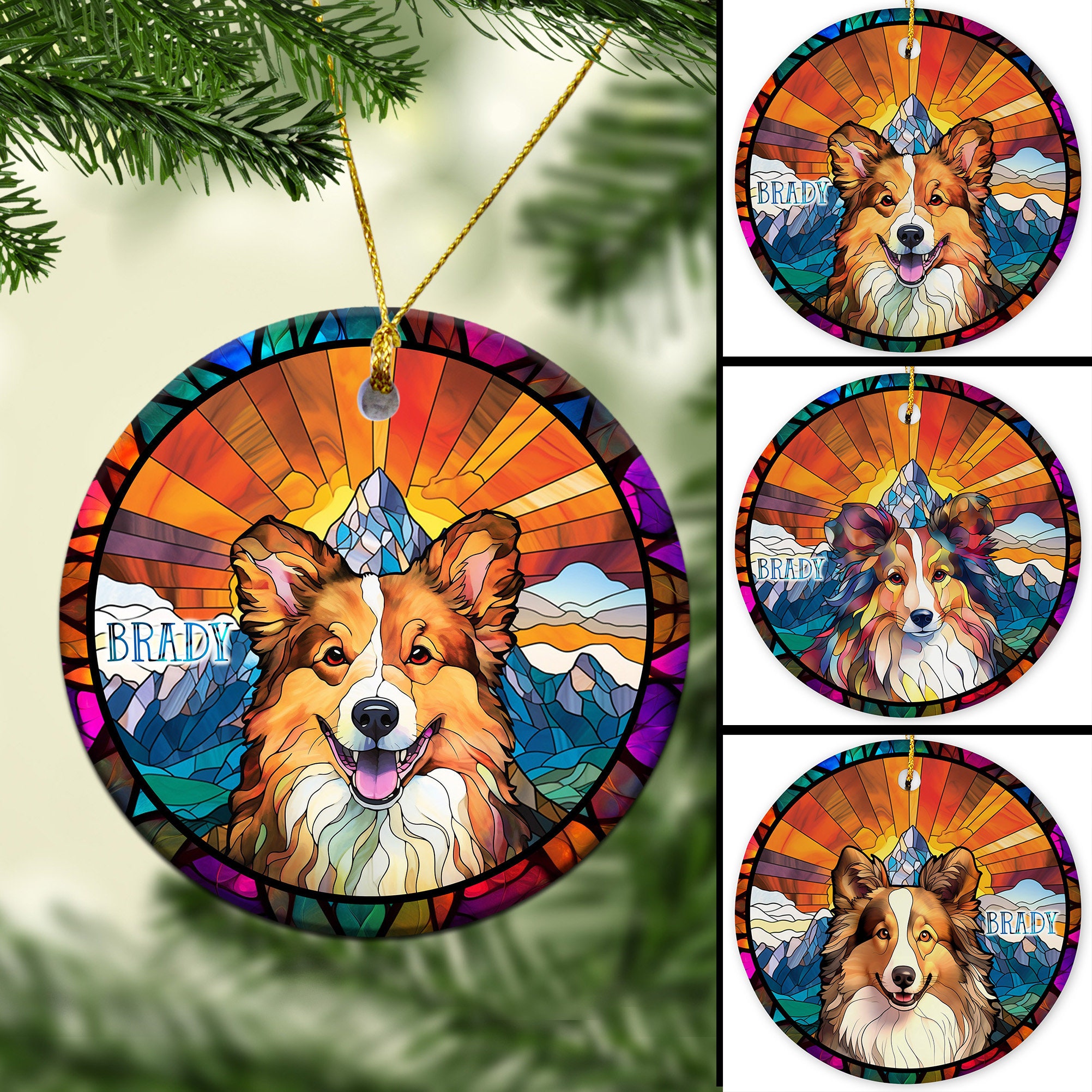 Shetland Sheepdog Ornament Christmas Decorations Dog Decor Etsy