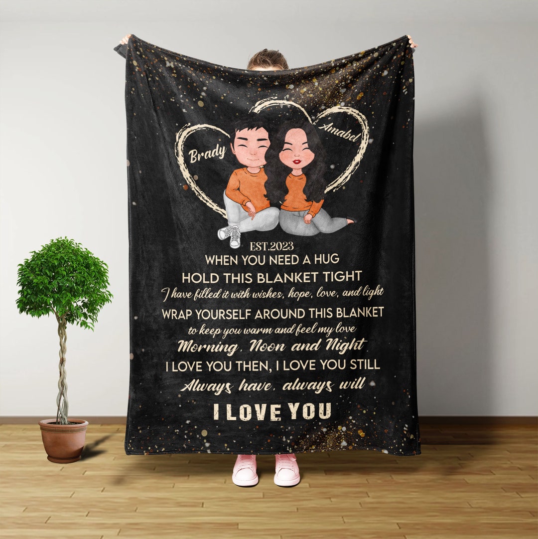 Personalized Couple Blanket, I Love You Couple Blanket, Blanket for