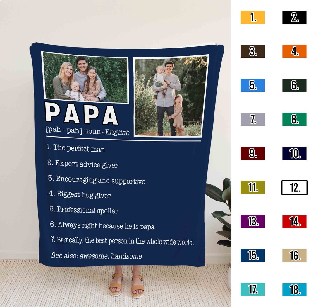 Customized Gifts, Papa Blanket, Gifts for Men, Dad Birthday Gift, New