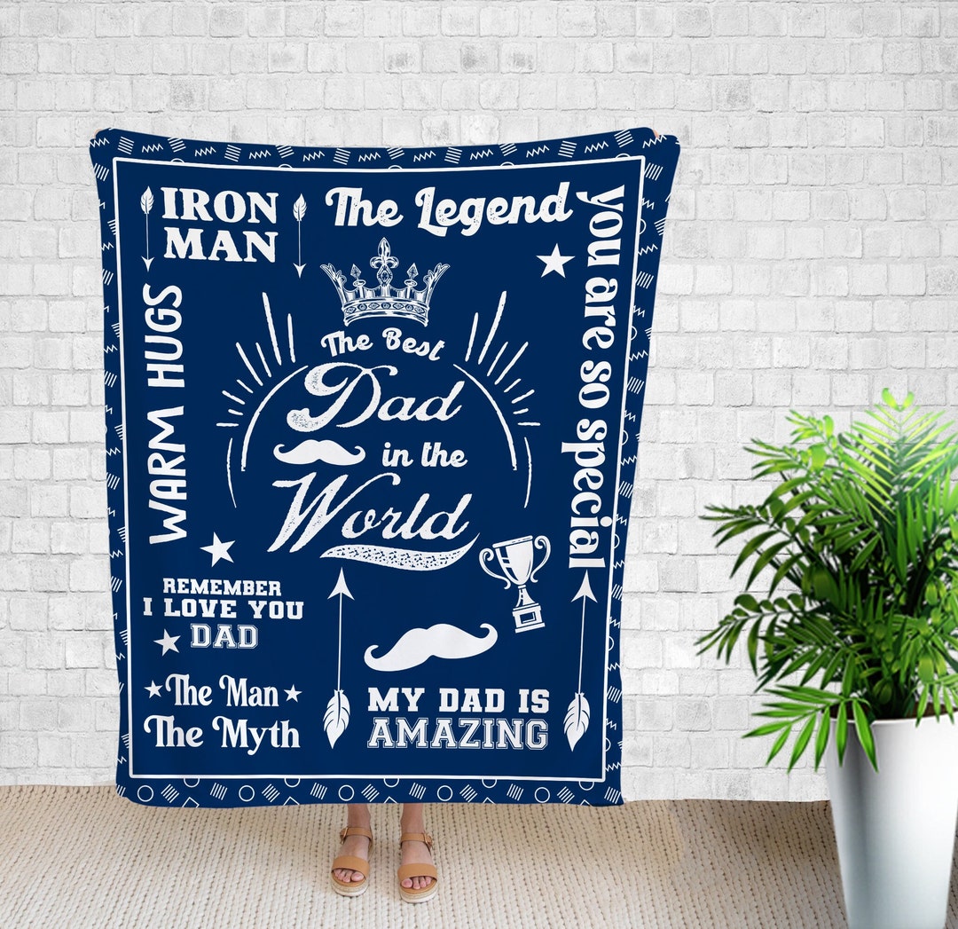 Dad Blanket Dad Gifts Grandpa Gifts the Best Dad in the Etsy