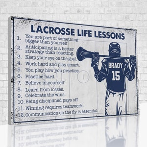 Lacrosse Life Lessons Canvas, Custom Lacrosse Poster, Sport Wall Art, Gift Ideas For Lacrosse Player.