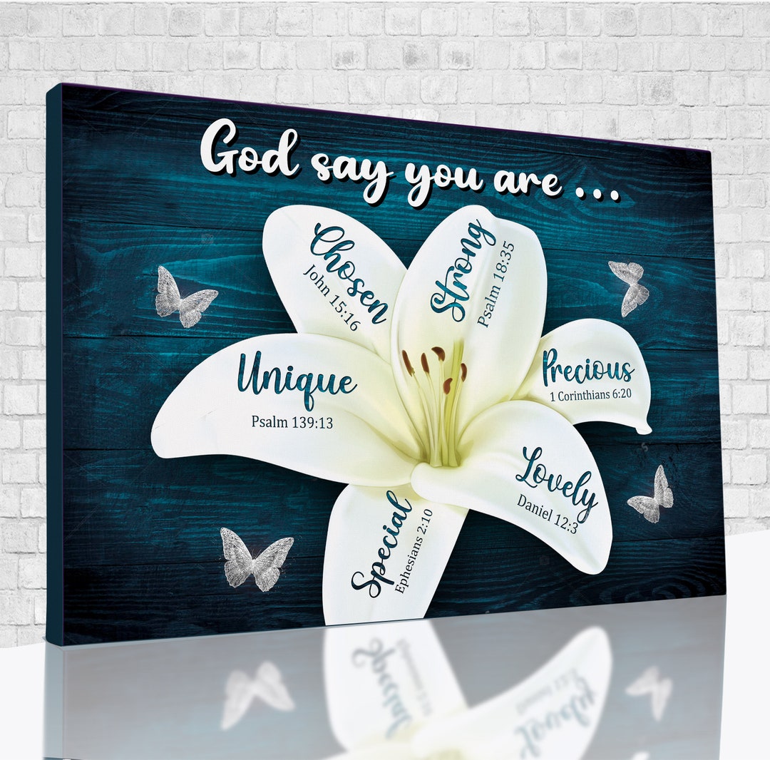 Lily Flower Canvas, God Says You Are Poster, Gift Ideas for Lily's ...