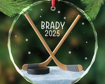Personalized Hockey Ornaments 2025, Hockey Gifts, Gifts For Hockey Boys, Hockey Ornaments For Christmas Tree, Custom Hockey Player Keepsake