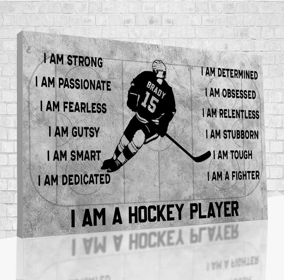 I Am A Hockey Player Canvas, Personalized Hockey Poster, Hockey Art