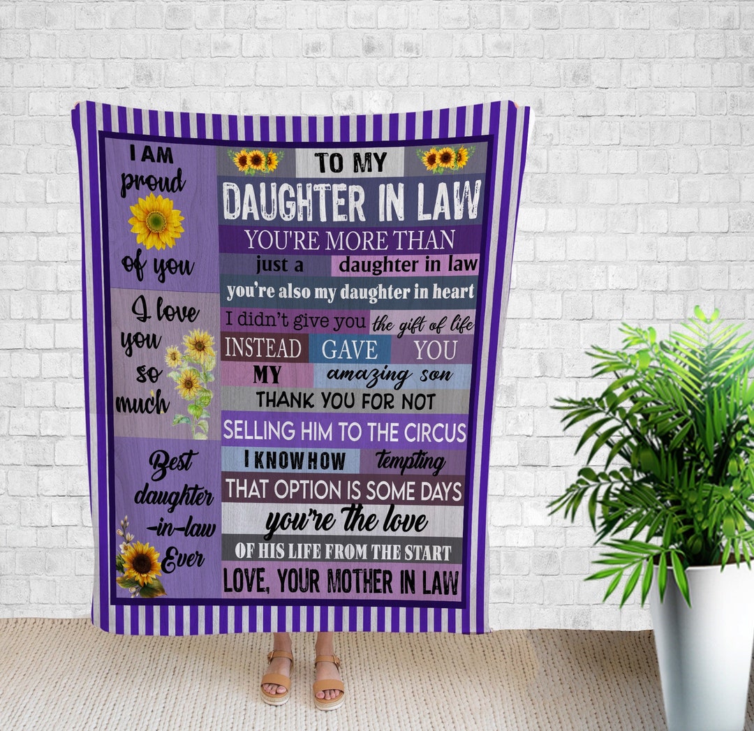 Daughter Blanket, Family Gift, to My Daughterinlaw Blanket, Message