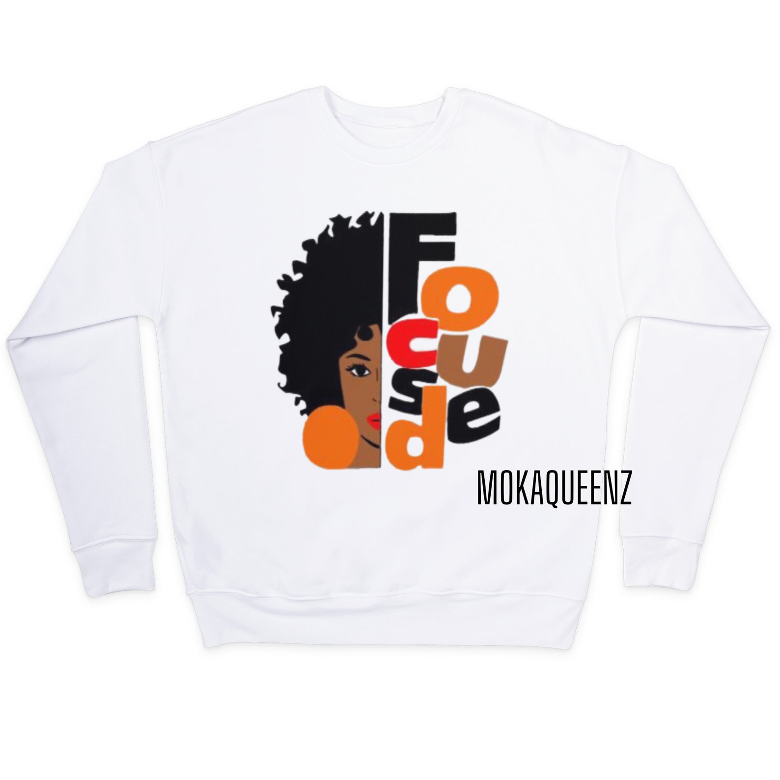 Focused Afro Girl Hoodie Beige Girl Power Sweatshirt and | Etsy