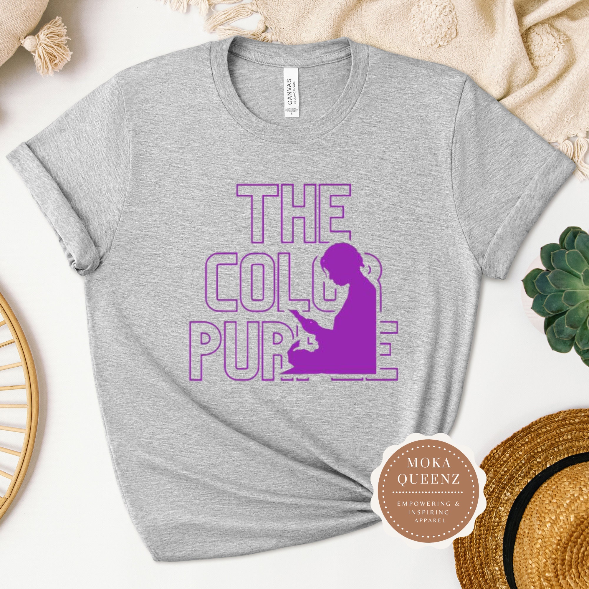 [Out of Print] Alice Walker / The Color Purple Women's V-Neck Tee (Purple) - カラーパープル Tシャツ The Color Purple Movie Shirt, Alice Walker the Color Purple