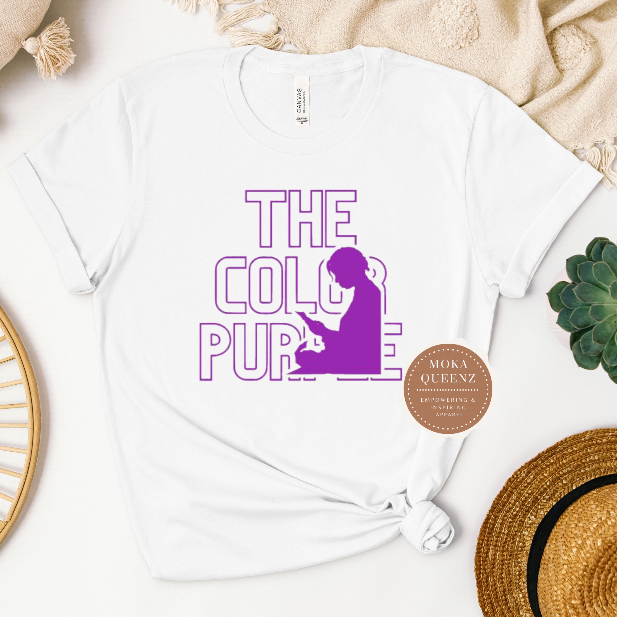 [Out of Print] Alice Walker / The Color Purple Women's V-Neck Tee (Purple) - カラーパープル Tシャツ The Color Purple Movie Shirt, Alice Walker the Color Purple