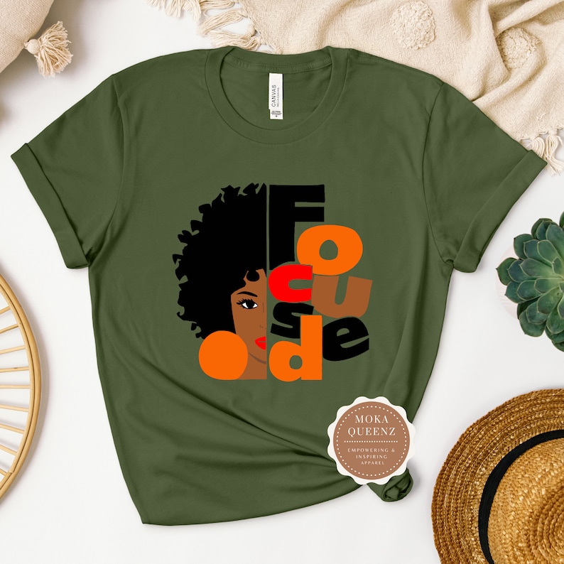 Chemise magique noire pour fille : t-shirt afrocentrique reine mélanine