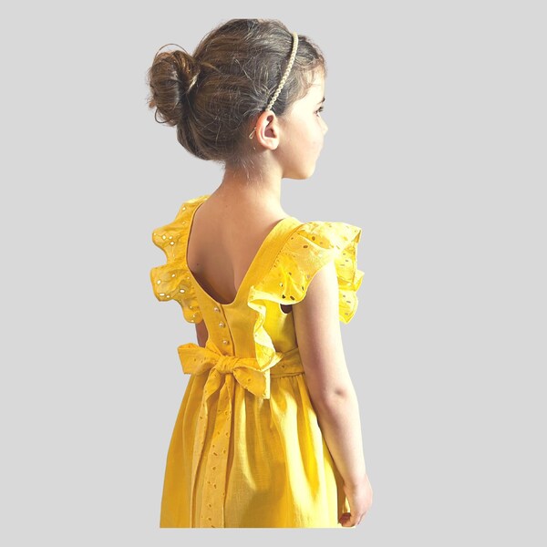 Yellow Flower Girl Dress Etsy