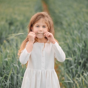 linen flower girl dress in different colors and sizes image 1