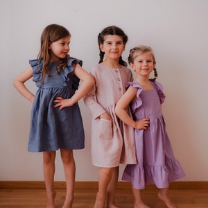 linen flower girl dress in different colors and sizes image 6