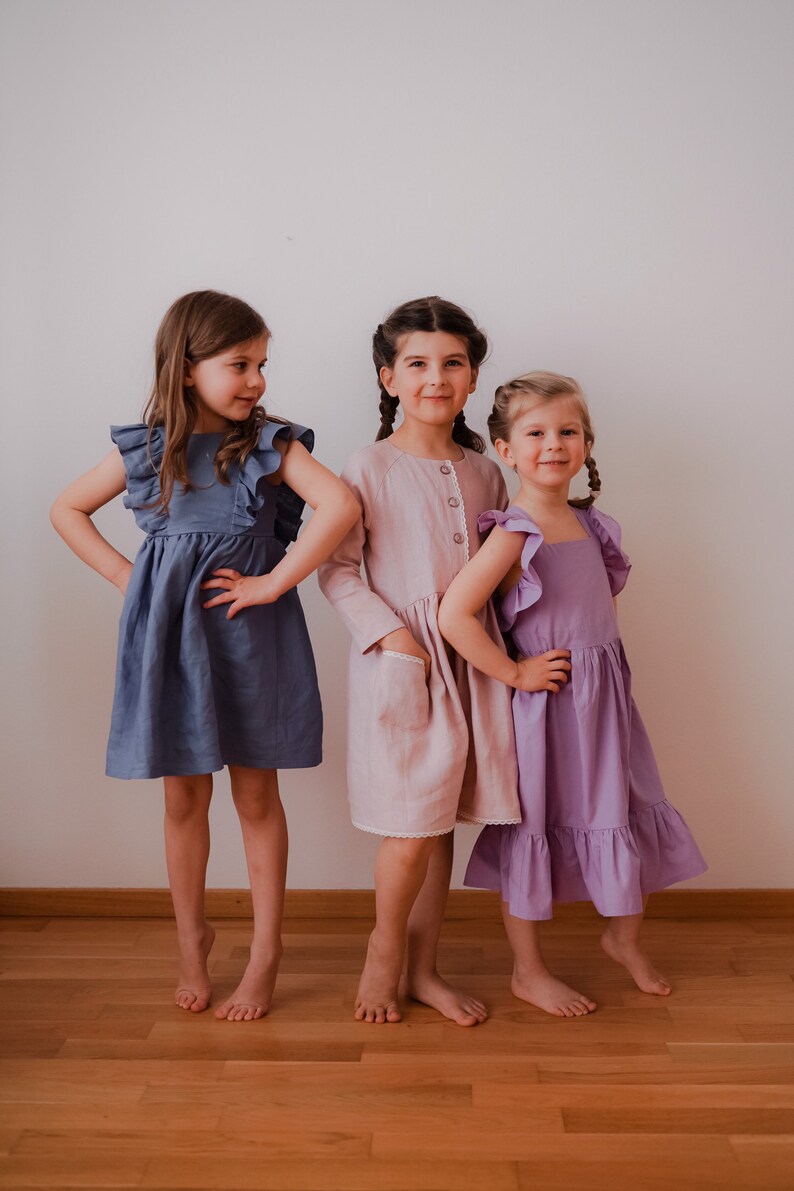 linen flower girl dress in different colors and sizes image 6