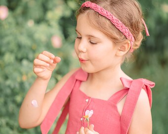 linen boho flower girl dress