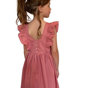 purple christmas dress flower girl dress toddler linen dress Dusty Rose (cotton)