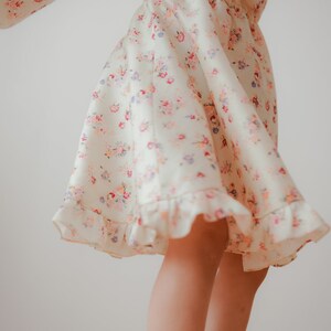 chiffon flower girl dress long sleeve linen dress image 6