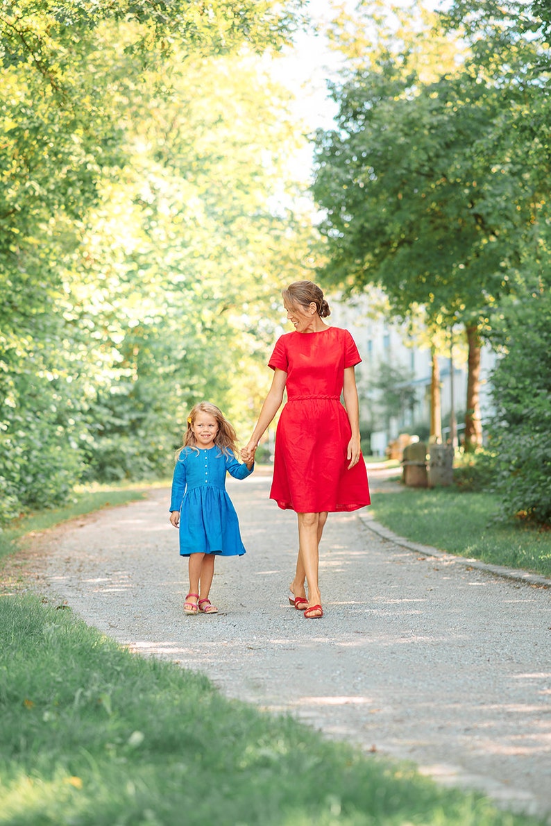 linen flower girl dress in different colors and sizes image 5