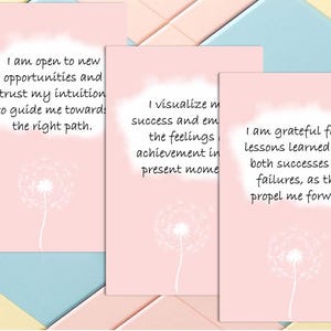 Cartões de afirmação de abundância e sucesso, Mantras para o sucesso, Afirmações de trabalho, Foco na mentalidade, Afirmações de crescimento financeiro