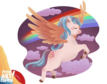 Unicorn PNG Clipart Sublimation | Girl Birthday Shirt | | Instant Digital Download | Rainbow Party Designs |  Commercial Use