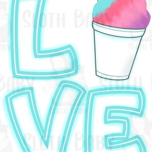 Love Summer Sno Cone Sublimation Digital Design PNG