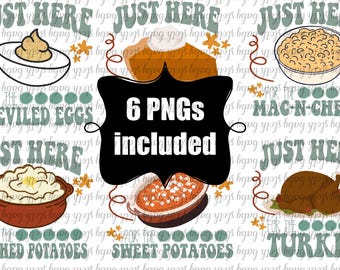 Thanksgiving Dinner Family Shirts PNGs: Turkey, Dessert (Digital Download)