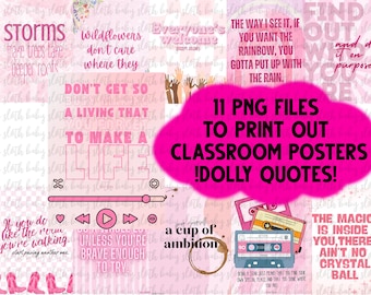 Pink Cowgirl Inspirational Quotes High School Classroom Decor Digital Downloads