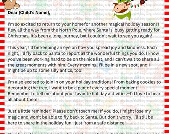 Editable Elf December Arrival and Goodbye Letters - Girl and Boy Options