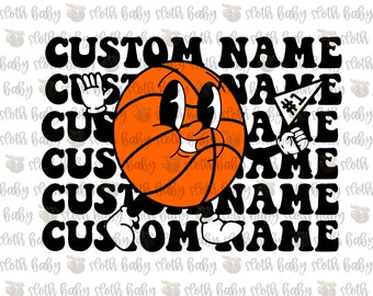 Custom Team Retro Basketball Design PNG Custom Colors