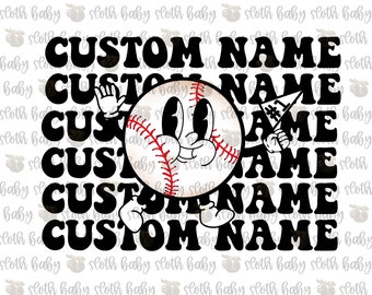 Custom Team Retro Baseball Design PNG Custom Colors
