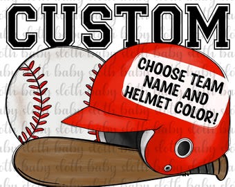 Custom School or Mascot Baseball Team Digital Design PNG - personalized, baseball, bat, helmet