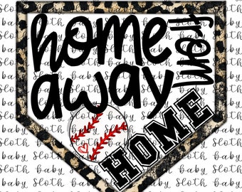 Home Away From Home Baseball Leopard PNG – Sublimation Design (Digital Download)