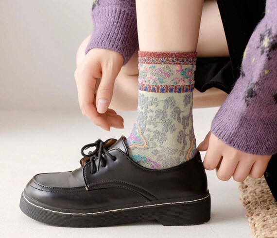 Socks Korean Boho Socks Fashion Socks Cotton Socks - Etsy