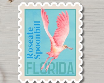 Roseate Spoonbill Sticker: Florida Bird, Wildlife Vinyl Decal Birdwatcher Gift Lover Ornithology Birder Nature