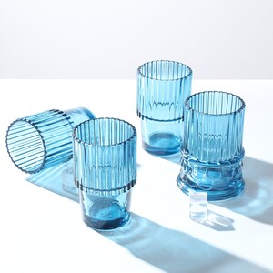 unstacked roman glasses set from another angle, perfect for drinking from for cocktail parties or as water tumblers