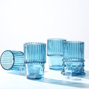 unstacked roman glasses set, perfect for drinking from for cocktail parties or as water tumblers