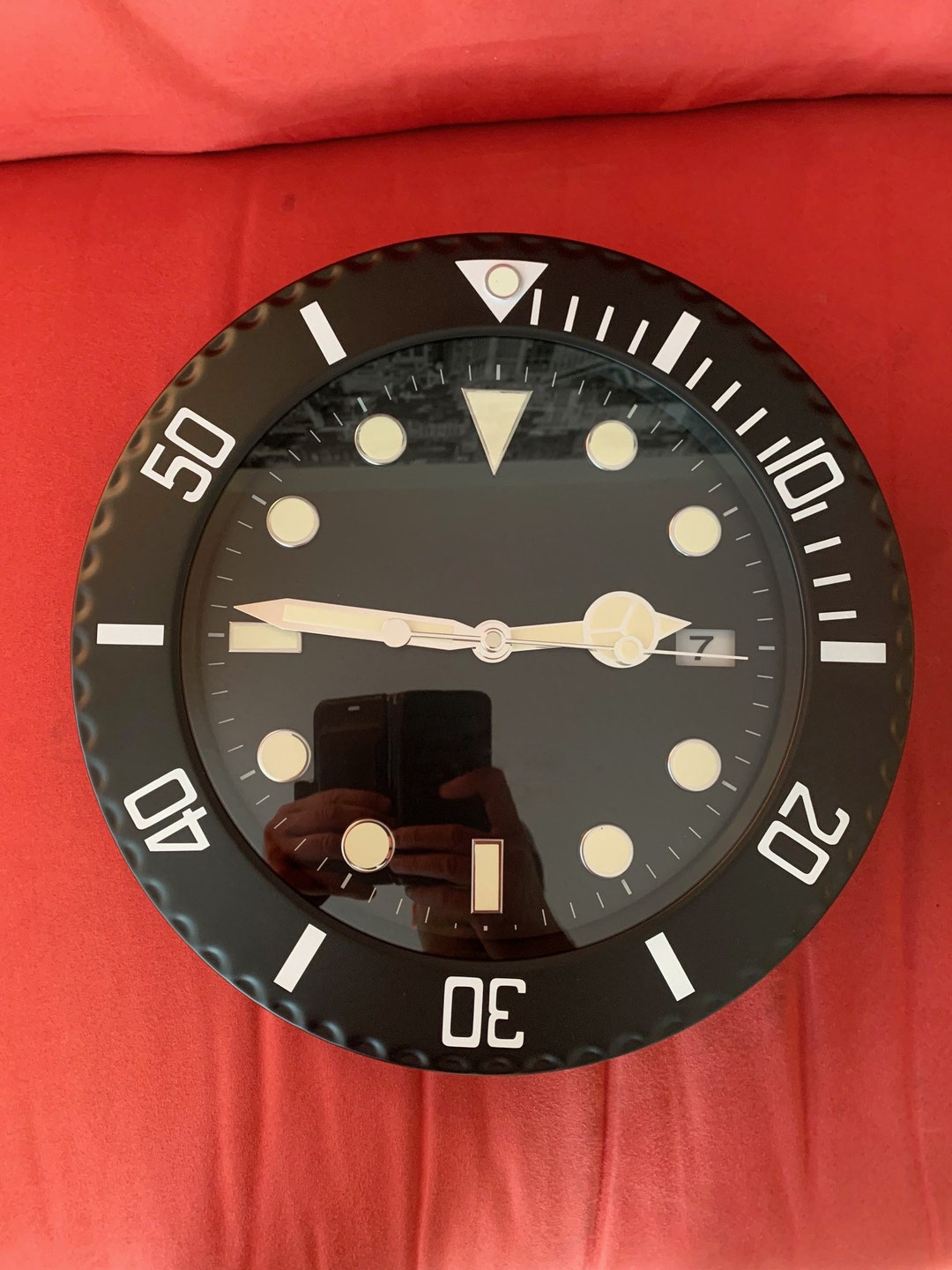 Submariner Watch Wall Clock Blacked Out Etsy