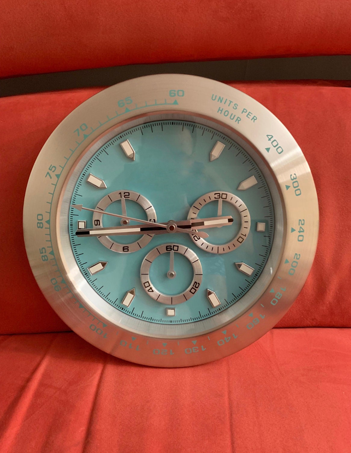 Daytona Blue Dial Watch Wall Clock Etsy Canada