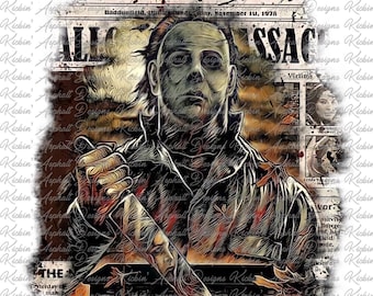 Michael Myers Massacre Newspaper Sublimation Digital File