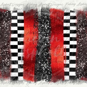 Red and Black Checkered Flag Brush Strokes