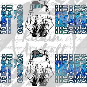 That’s Hearsay- Jar of Dirt- Johnny Depp Doodle Stacked Lettering PNG ONLY -2 FILES