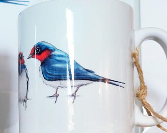 Swallow quartet mug, printed in the UK with eco friendly inks