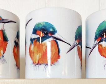 Kingfisher trio mug, printed in the UK with eco friendly inks