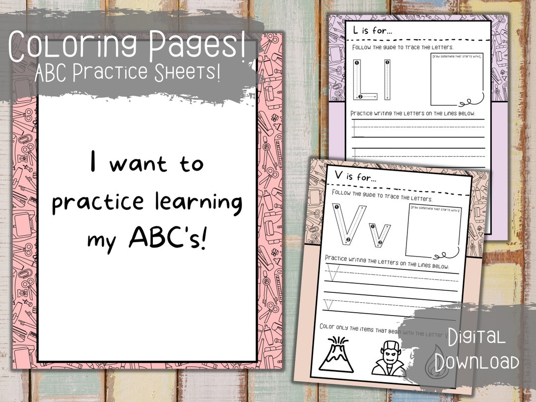 Toddler Activity Book, ABC Practice and Learning - 27 Pages - Etsy
