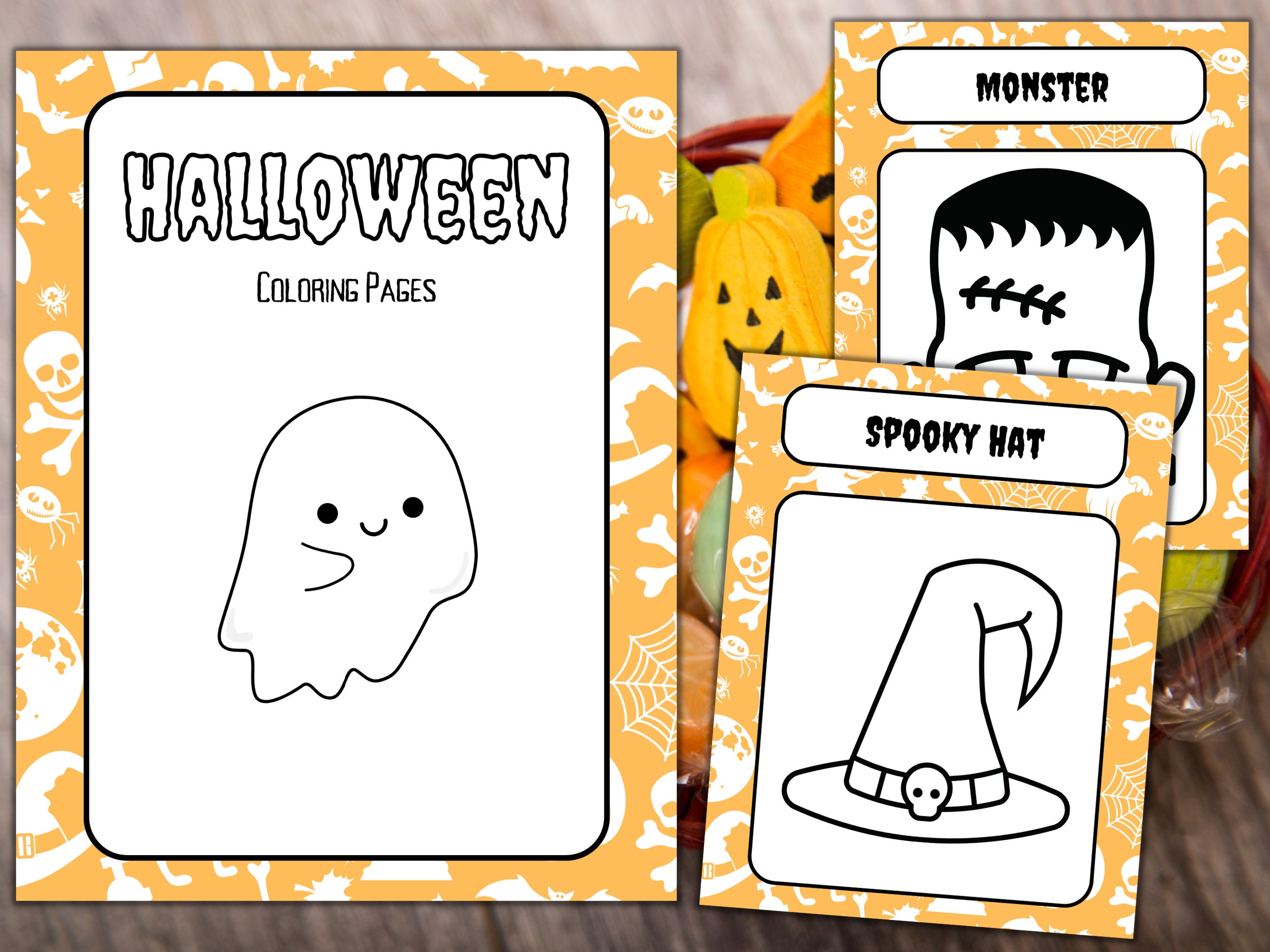 Toddler Printable Halloween Coloring Book - 14 Pages - Etsy