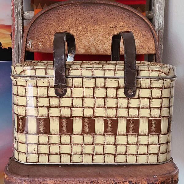 Tin Picnic Basket Etsy