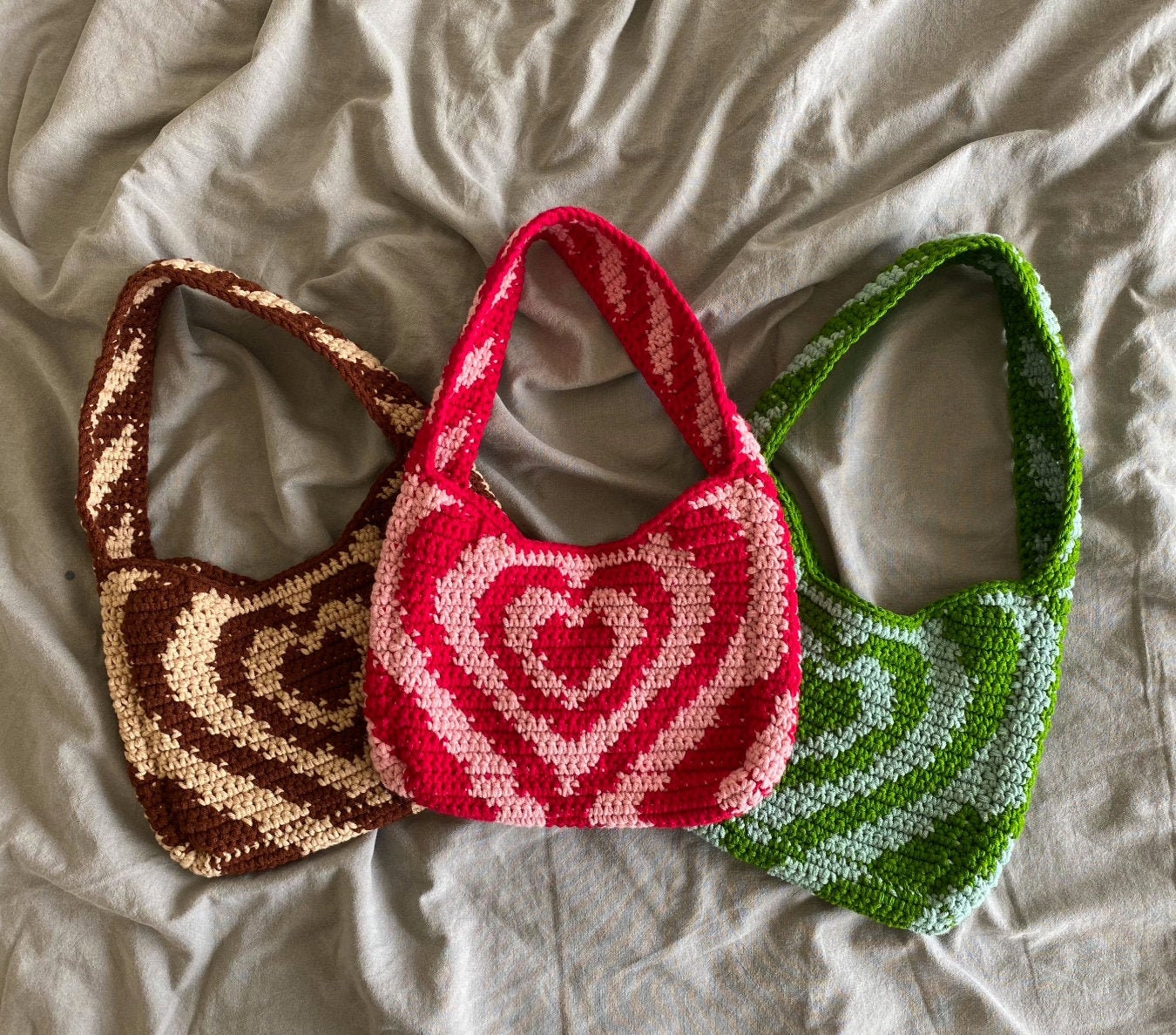 crochet heart bag pattern